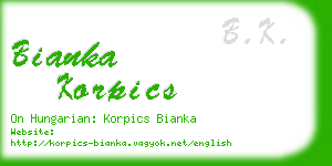 bianka korpics business card